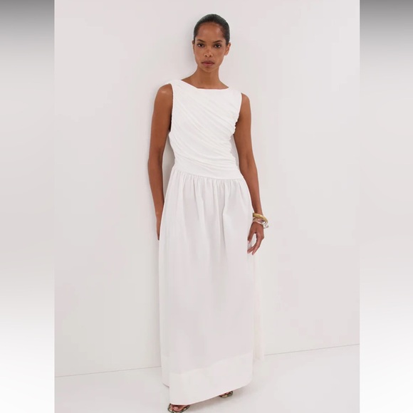 🍒NWT DISSH Alexandria Hybrid Sleeveless Midi Dress in White. Size: 8 - Picture 2 of 16